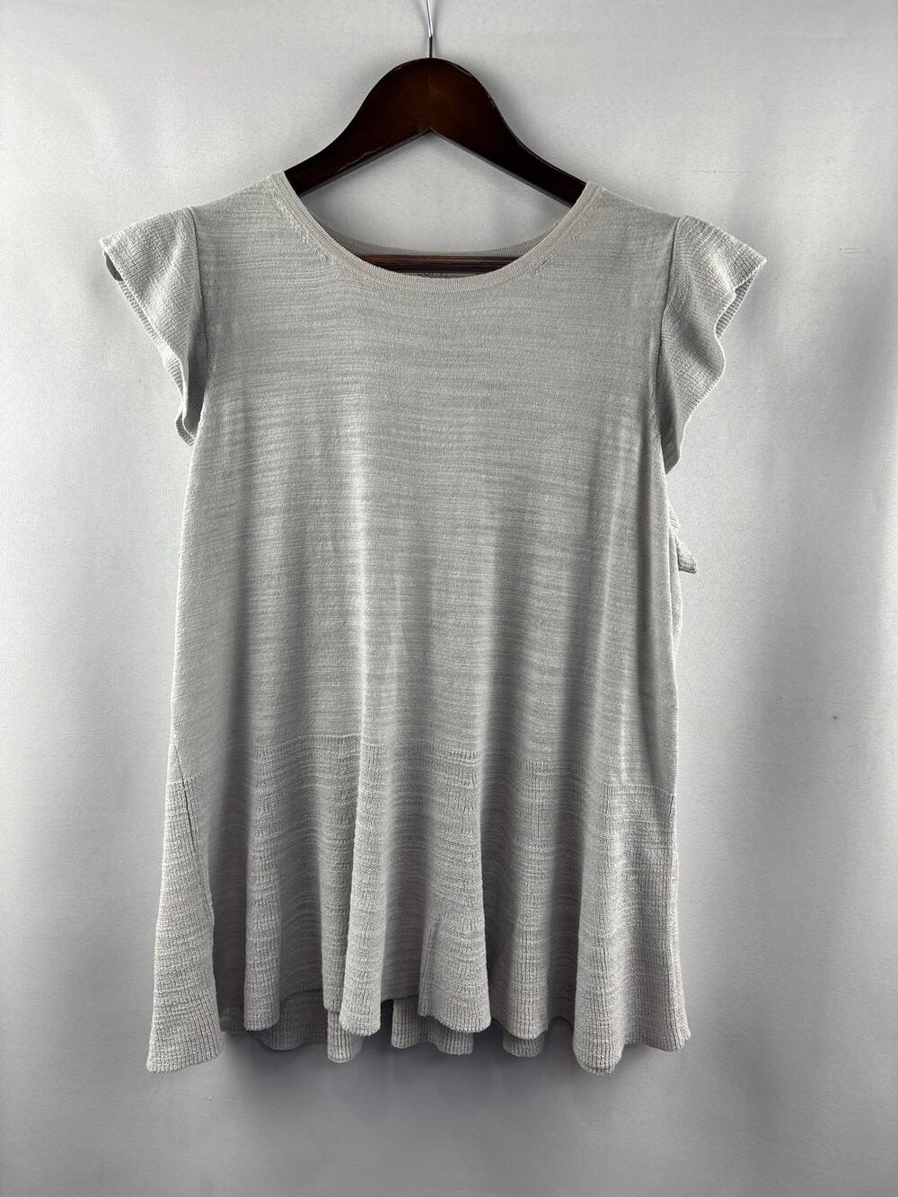 Women’s Loft Large Light Gray Sleeveless Knot Blouse